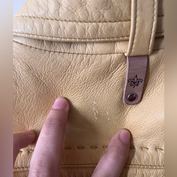 Mackage Yellow Soft Lamb Leather Biker Studded Jacket with floral lining - XS - Picture 14 of 16